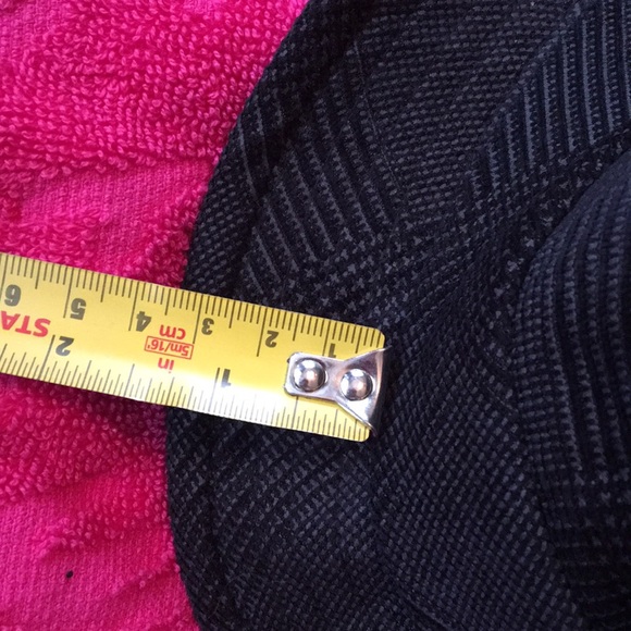 D&Y poly nylon fedora hat S/M black houndstooth cap short brim paisley interior - Picture 10 of 12